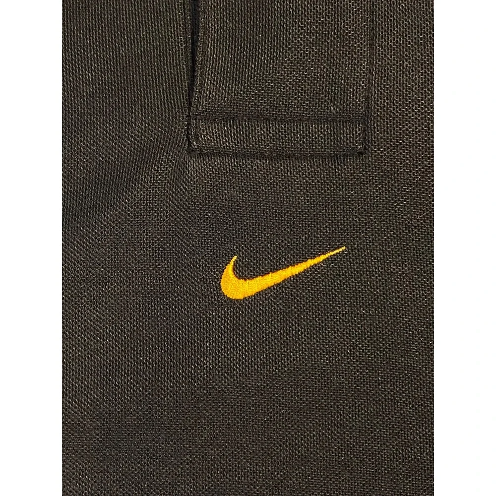 VINTAGE nike 90'S PITTSBURGH STEELERS Black Yellow Short Sleeve M Polo EMBROIDER
